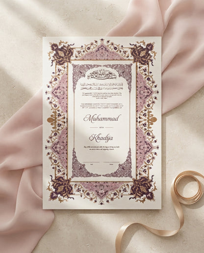 Hand-Painted Nikkahnama | Personalised Islamic Marriage Certificate